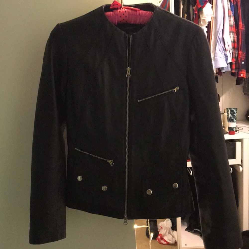 Moto-like leather jacket